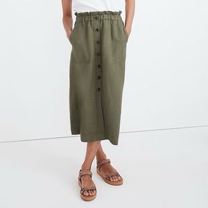 Madewell Paperbag waist button front skirt - new with tags